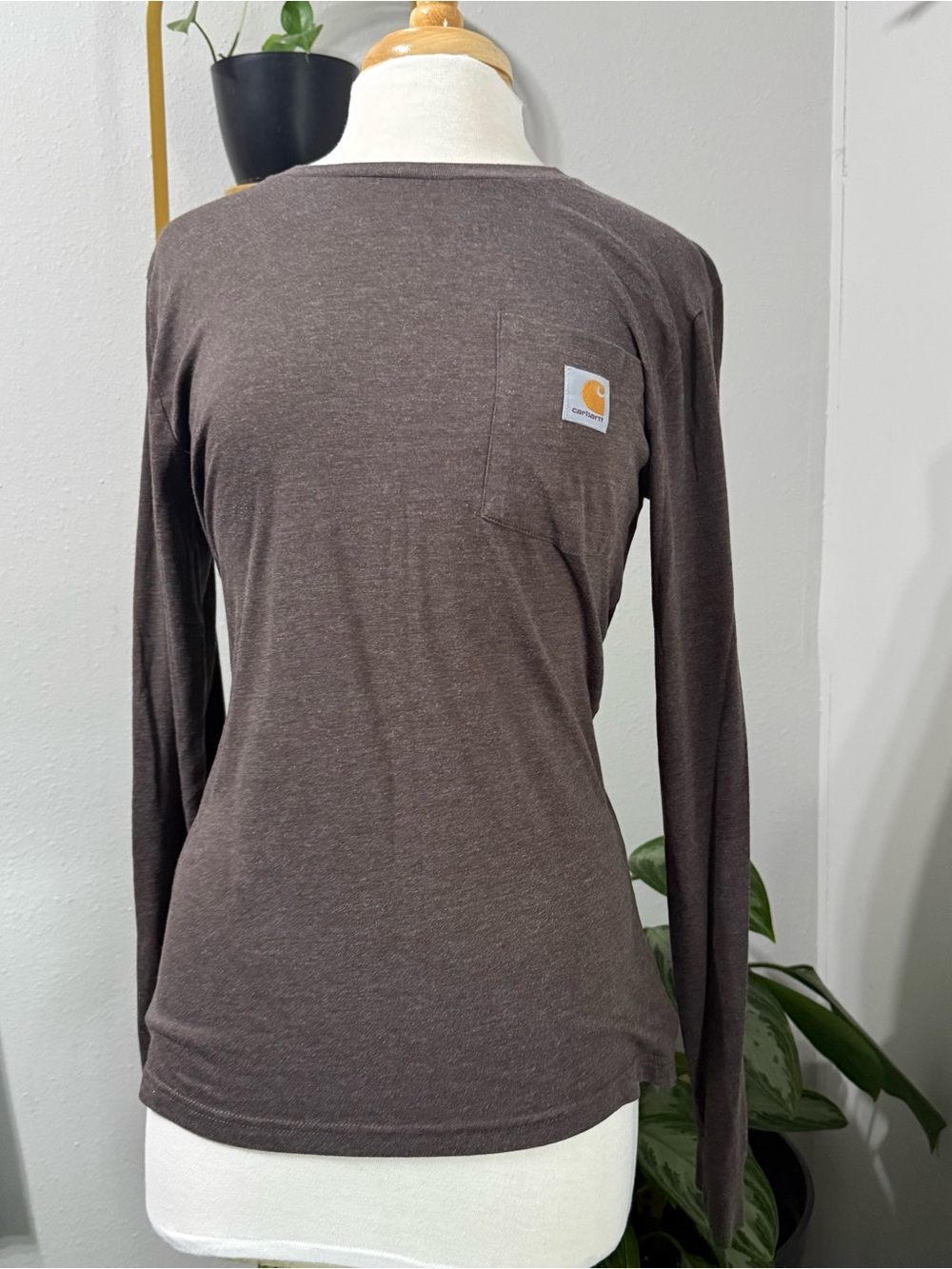 Carhartt Youth XL 18-20 Brown Moose Graphic Long Sleeve Shirt Women’s S/M Fit